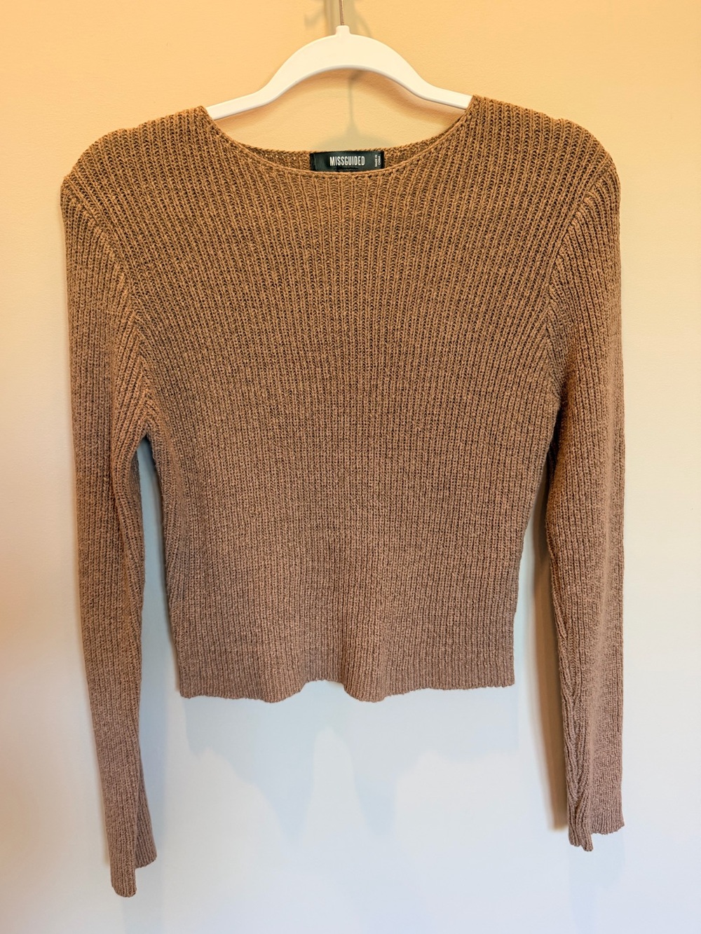 Missguided Ribbed Knit Sweater Brown Size S | Style No. 10229043